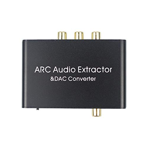 Estrattore audio HDMI ARC, estrattore audio ARC e convertitore DAC 192 KHz, supporta audio digitale HDMI ad audio stereo analogico RCA L/R coassiale SPDIF e convertitore DAC stereo da 3,5 mm - Fashionser