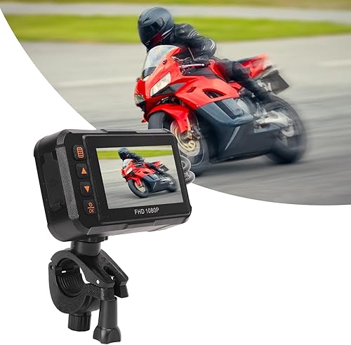1080P Dash Cam per moto Registratore di guida video per moto 3in Registratore di guida video anteriore e posteriore Registrazione in loop Sensore G Monitoraggio del parcheggio Telecamera di azione - Fashionser