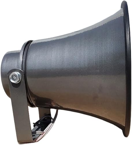 1 megafono PHSP8K altoparlante grigio a tromba per interno ed esterno 50 watt max impedenza 8 ohm per locali commerciali casa, 1 pezzo + faston di montaggio - Fashionser