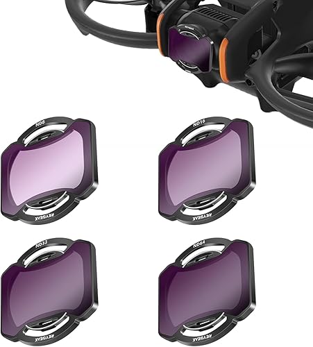 REYGEAK Filtri ND per DJI Avata 2 - Set di 4 (ND8, ND16, ND32, ND64) - Filtro a Densità Neutra per Obiettivo Fotocamera - Fashionser