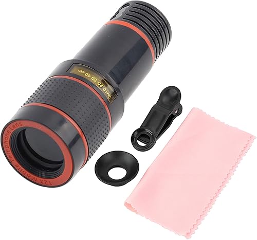 Clip On Lens Zoom,Kit Obiettivo Fotocamera Telefono,Obiettivo e Accessori per Telefono Cellulare,Teleobiettivo Professionale 12X Messa a Fuoco Telescopica Universale per - Fashionser