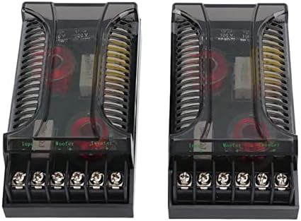 KIMISS Car Audio Passive Crossover, 2 Pezzi 2 Vie Car Audio Crossover Protezione da Sovracorrente Dissipazione del Calore Universale Divisore di Frequenza Dell'altoparlante - Fashionser