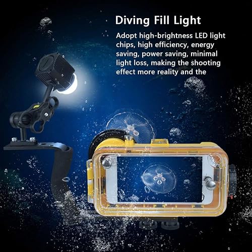 Archuu Torcia per Immersione Subacquea, 60M/195ft 2000LM Torcia per Immersione Subacquea 50000 Ore Torcia Subacquea Subacquea Impermeabile LED Luce sottomarina per SLR, Fotocamera mirrorless - Fashionser