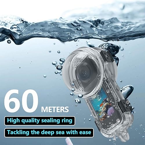 Insta 360 X5 - Custodia protettiva invisibile per immersioni subacquee, impermeabile fino a 60 m, per Insta360 X5, con accessori per staffa - Fashionser