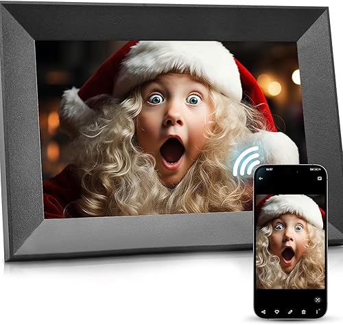 Cornice Digitale WIFI 10 Pollici 1280 * 800 Portafoto Digitale conIPS Touch Screen Condivisione di Poto o Video Tramite l'APP Frameo Gratuita - Fashionser