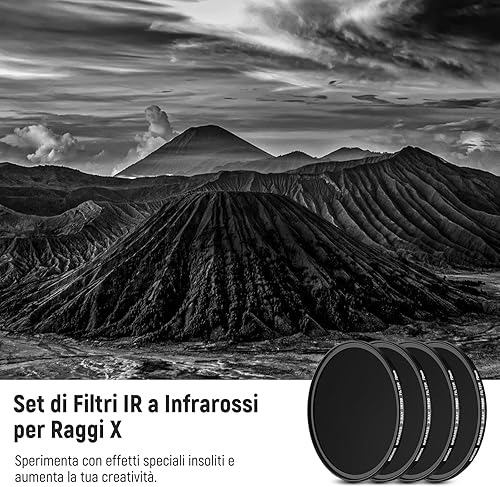 NEEWER Set di Filtri a Infrarossi 72mm, 4 Filtri IR per Raggi X IR720/IR760/IR850/IR950 con Custodia e Panno, Compatibile con Canon Nikon Sony Panasonic Fuji Kodak, le fotocamere DSLR Supportate IR - Fashionser