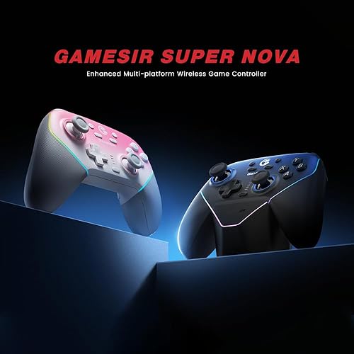 GameSir Super Nova Multiplatform Game Controller – 2.4G Wireless for PC/Switch/iOS/Android – Hall Effect Joystick & Triggers, Magnetic Faceplate, RGB Lighning,Charging Dock (Notte Blu) - Fashionser