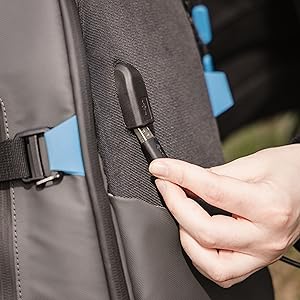 zaino fotocamera ricarica cellulare