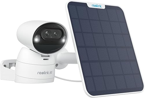 Reolink 4K Telecamera Wi-Fi Esterno Senza Fili a Batteria, Auto-Tracking & Zoom, Doppia Lente, Videosorveglianza WiFi 2,4/5 GHz, Visione Notturna a Colori, Rilevamento AI, Argus Track+Pannello Solare - Fashionser