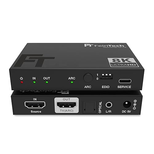 AX210 HDMI 2.1 Audio Extractor 4K 120Hz 8K VRR ALLM, HDMI a audio (ottico Toslink 5.1 + AUX Stereo), pass CEC e supporto ARC da TV a sistema audio - Fashionser