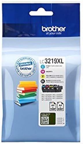 Tinta Brother LC-3219XLVAL Pack Cuatricolor Alta Capacidad 1.500/3.000 Pag, Multi-Pack (Negro, Amarillo, Magenta, Cian) - Fashionser