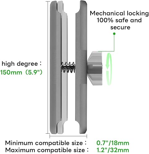 FANAUE Braccio a doppia presa in lega di alluminio compatibile con supporti RAM Testa a sfera di dimensioni B per il fissaggio di supporto per telefono per bici e moto, adatto a tutti gli adattatori a - Fashionser