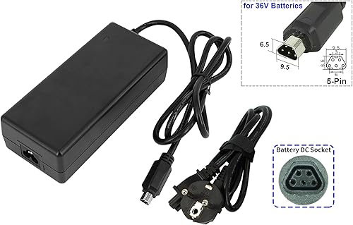 PowerSmart® Caricatore trapezoidale da 2 A, 5 pin, 42 V, compatibile con batterie al litio Joycube, Phylion 36 V - Fashionser