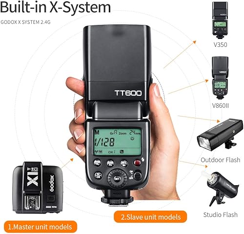 Godox TT600 2.4G Wireless GN60 Master/Slave Camera Flash Remote Control Off Board HSS Speedlite Universal Flash with One Contact for Canon Nikon Sony Pentax Olympus Fuji Lumix.. - Fashionser