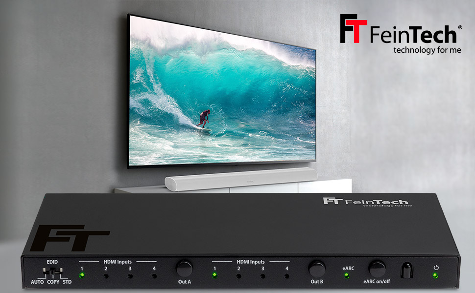 Switch a matrice HDMI con TV e soundbar