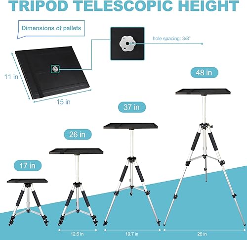 HOIN Supporto per Proiettore, Regolabile Treppiede per Laptop Supporto 43-122 cm, Stabile Supporto Treppiede Multifunzionale Portatile con 1/4 Testa a Sfera per Proiettore/ Laptop/ Fotografia/ DJ - Fashionser