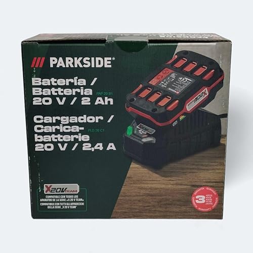 Parkside Batteria 20 V PAP 20 A1 con caricabatteria, batteria di ricambio 20 V x 20 V Team - Fashionser