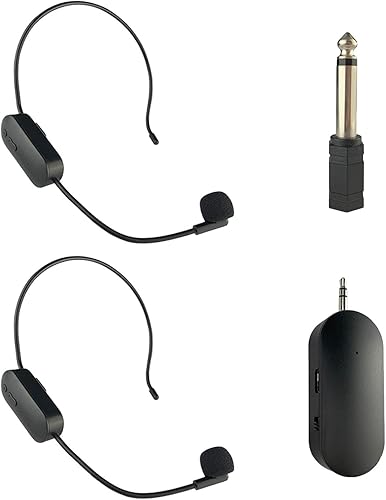 Microfono Cuffie Sistema Testa Mic Altoparlante Microfono Cuffie per Fitness, 2 microfoni - Fashionser