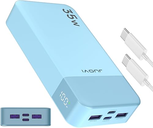 Portable Power Bank 20000mAh, JUOVI 35W caricabatterie portatile, batteria di ricarica rapida, PD3.0 QC4.0 batteria esterna del telefono con display LED per iPhone 16 15, Galaxy, Tablet, Switch, ecc - Fashionser