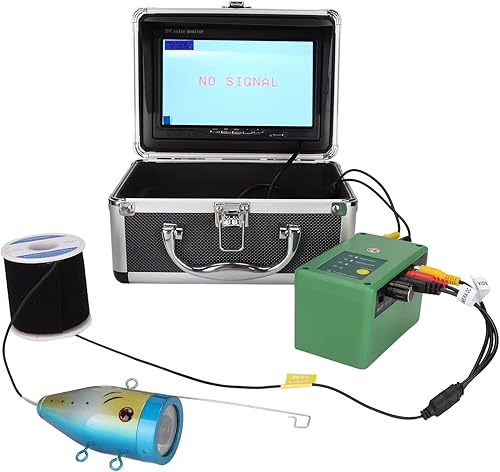 Bewinner Videocamera per la Pesca Subacquea Video Fish Finder, 30 M 1000TVL Megapixel Angolo di Visione di 92° con Display a Colori TFT da 7 Pollici 15 Lampade a Infrarossi - Fashionser