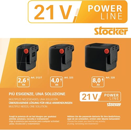 STOCKER - Batteria Li-Ionper Art. 312, 316, 317, 318, 580, 581, 582, 583, 584, 585, 612, 613 - Fashionser