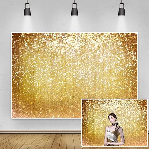 Renaiss 3x2.5m Sfondo con foto glitter Cielo stellato astratto Bokeh dorato Spot con paillettes Fondale fotografico Oro nero Matrimonio Festa di compleanno Decor Ritratto Studio Puntelli - Fashionser