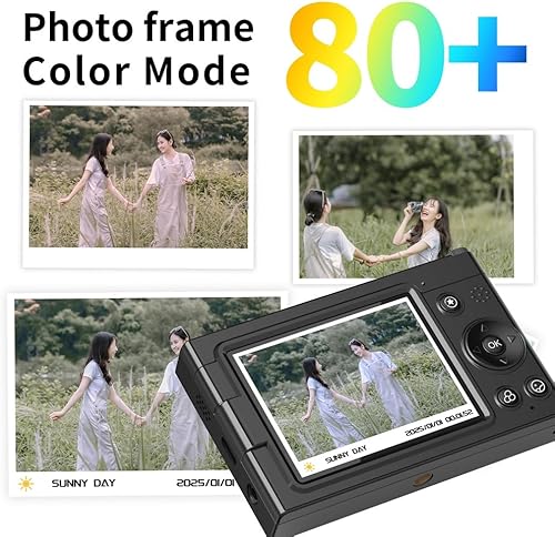 FYOBOT Fotocamera Digitale CCD HD Obiettivo Autofocus 4K Videocamera Digitale da 64 MP Zoom 28 X Fotocamera Compatta per Punti e Bellezza Nero - Fashionser