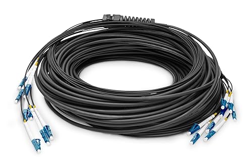 DIGITUS DK-2A338UE50BK-BBB – Cavo In Fibra Ottica OS2 – 150 m – da LC (UPC) a LC (UPC) – Cavo Di Breakout A 8 Fibre – 1/10 Gbit/s – Monomodale SM – Fibra: G.657.A1 9/125 µ – Nero (Black) - Fashionser