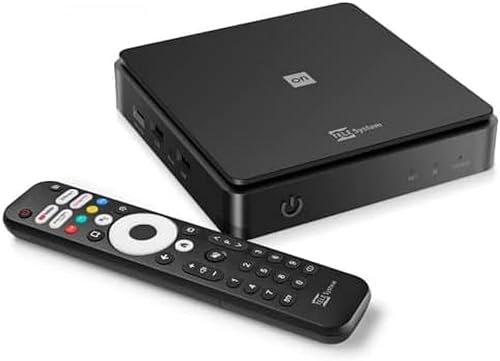 TELE System ON T2 HD: Decoder digitale terrestre Android TV, Smart TV Upgrade, Tuner DVB-T2 HEVC HDR10+HLG, HDMI, SCART Adapter Incluso - Certificato Google - Fashionser