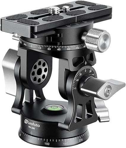 Leofoto - Testa treppiede VH-30R con doppia piastra panoramica e maniglia - Ideale per birdwatching con cannocchiale e fotografia - VH-30R - Fashionser