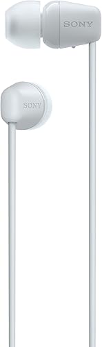 Sony WI-C100 - Cuffie wireless bluetooth, Fino a 25 ore di autonomia, Microfono integrato per telefonate, Compatibile con assistente vocale (Nero) - Fashionser