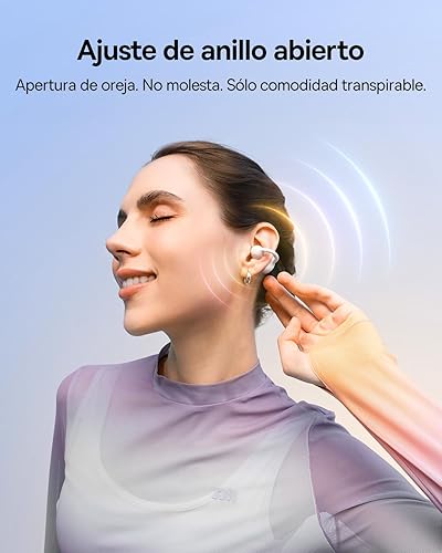 Baseus BC1 Écouteurs à oreille ouverte, clip oreilles, son impressionnant, basses adaptatives, Bluetooth 6.0, réduction de bruit en appel, IP55, 38h autonomie, légers - Blanc Doux - Fashionser