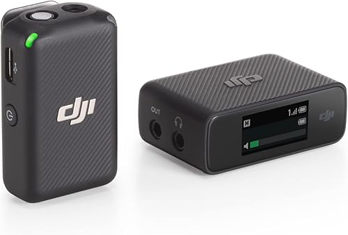 DJI Mic (2 TX + 1 RX + custodia di ricarica), microfono wireless, distanza fino a 250 m, batteria da 15 ore, eliminazione del rumore Microfono wireless per PC, iPhone, interviste, YouTube, vlog - Fashionser