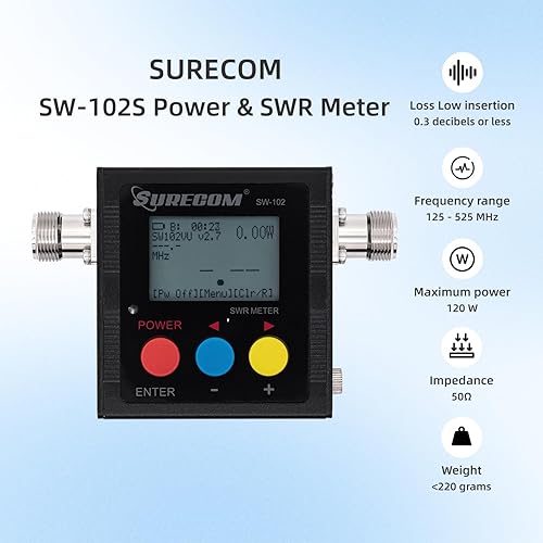 Mcbazel Surecom SW-102S SO239 Connettore VHF digitale UHF 125-525Mhz Misuratore di Potenza e SWR - Fashionser