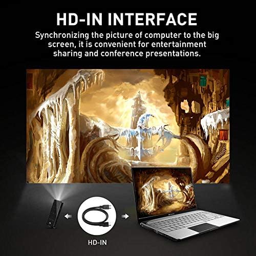 Mini proiettore, proiettore Tascabile Smart DLP Portatile 3D 4K HD, 20.000 Ore di videoregistratore per Home Theater Android 6.0, Supporta DC in, HD in, HDMI, USB(EU Plug) - Fashionser