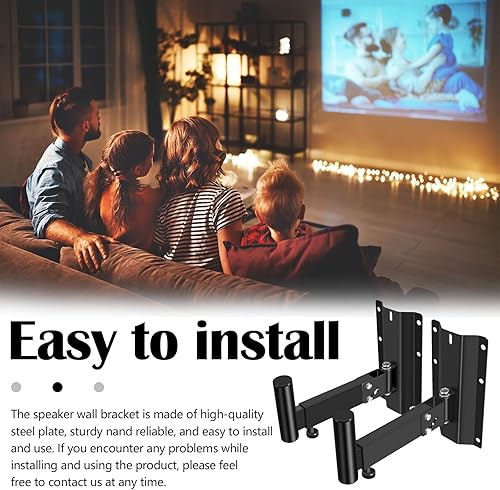 Supporto Per Altoparlante Da Parete In Metallo, 2PCS Scatole Per Altoparlanti A Parete Staffa Regolabile Supporto Per Altoparlante Per Montaggio A Parete Per Altoparlanti Universali Fino A 35 Kg - Fashionser