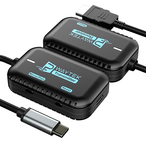 PWAYTEK Trasmettitore e ricevitore HDMI wireless tipo C, kit di estensione HDMI wireless portatile 2,4 G/5 G per streaming video e audio su notebook, telefono/TV / proiettore - Fashionser