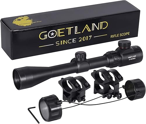 Goetland 3-9x40 EG Ottica per Carabina Aria Compressa Cannocchiale da Puntamento Pistola Rangerfinding Verde Punto Rosso Reticolo Illuminato SFP con Anelli di Montaggio - Fashionser