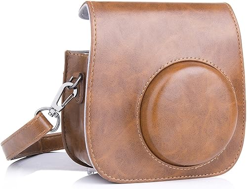 Diealles Mini 8/ Mini 8s/ Mini 9 Custodia con Cinghia di Spalla, Adatto a Fujifilm Mini 8/ Mini 8s/ Mini 9 Fotocamera Istantanea (Marrone) - Fashionser