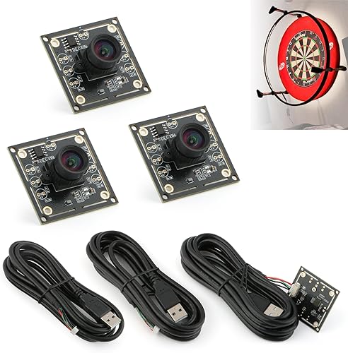 3 Pack OV9732 Modulo Fotocamera 100 Gradi per Auto Freccette Sistema Fotocamera 1 MP 1280 x 720 30 fps Riconoscimento Facciale Acquisizione Immagini 2 m Cavo Uscita USB 2.0 per WinXP/7/8/10/Linux - Fashionser