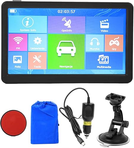 aqxreight Navigatore GPS per Auto, Navigatore GPS Universale 9 Pollici Touch Screen Capacitivo HD 256 MB 8G Sostitutivo per Auto, Camion, Camion (mappa europea) - Fashionser