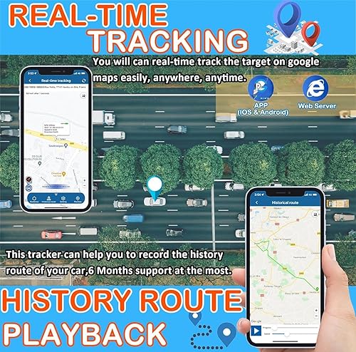 Micro Gps Tracker Spia con Magnete Localizzatore GPS in Tempo Reale Satellitare Tracciatore di Posizione GPS Tracker Portatile con Geo-fence Alarm e App Gratuita per Auto Moto Bambini Nessuna SIM - Fashionser