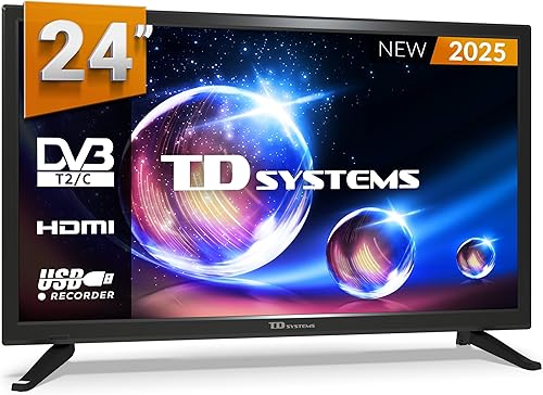 TD Systems - TV 24 Pollici HD Senza Smart TV, DLED, DVB-T2/C/S2, HDMI, USB, Hotel Mode, Modello 2025 - PRIME24M20H - Fashionser