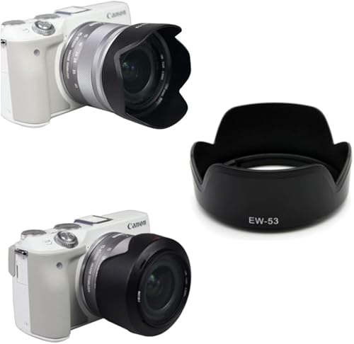 Set di accessori per fotocamera Canon EOS M10 M6 M5 M3 con Canon EF-M 15-45mm f/3.5-6.3 IS STM Lens incluso EW53 Reversibile, copriobiettivo, penna di pulizia, pompa aeratore - Fashionser