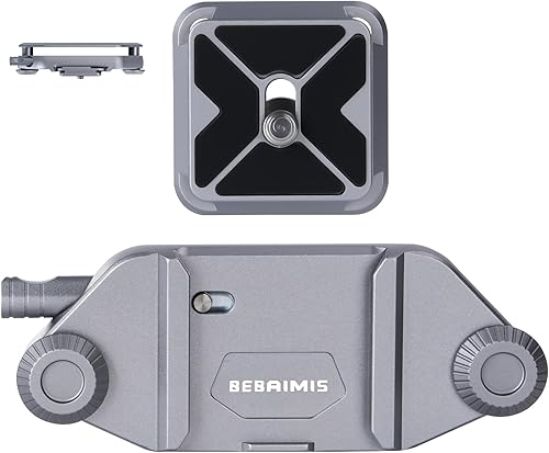 Bebaimis Clip per fotocamera per zaino,kit di clip per Fotocamera B1 a sgancio rapido,kit di clip per fotocamera con piastra a sgancio rapido,Clip a sgancio rapido per zaino fotografico,Argento - Fashionser