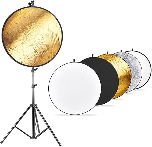 Neewer Photo Studio Kit di riflettore di luce e supporto luminoso: 110 cm 5 in 1 riflettore multi-disco, supporto luminoso e supporto riflettore in metallo per foto video ritratto fotografia - Fashionser