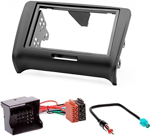 CARAV 11-124 - 25 - Mascherina autoradio 7 DIN Car 2 DIN In dash Installation Kit Set For TT (8J) 2006-2014 + ISO and Antenna Adapter Cable - Fashionser