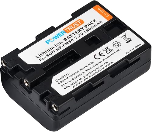PowerTrust 2 batterie NP-FM55H NP-FM50 con caricabatterie per Sony DSC-F707, DSC-F717, DSC-F828, CCD-TR108 CCD-TR208 CCD-TR408 CCD-TR748 CCD-TRV106 CCD-TRV107 - Fashionser