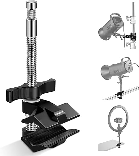 NEEWER 6' Morsa a Ganascia con Perno 5/8', Morsetto per Presa del Tubo in Acciaio con Cuscinetti in Gomma per Stand C, Anti Torsione, Maniglia Rotante Blocco Facile per Softbox Luce Video LED, UA040 - Fashionser