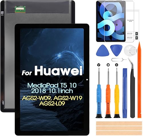 Schermo per Huawei MediaPad T5 10 LCD Display per Huawei MediaPad T5 AGS2-L09 AGS2-W09 AGS2-L03 AGS2-W19 Touch Screen Digitizer Assembly Riparazione Kit (nero) - Fashionser